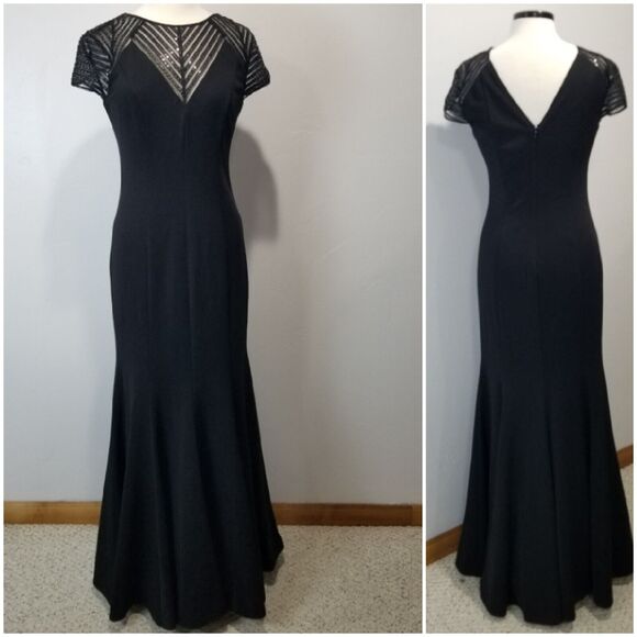 Cache Dresses & Skirts - NWT Cache Dress 8 Evening Gown Long Black Formal Mermaid Trumpet Sequined